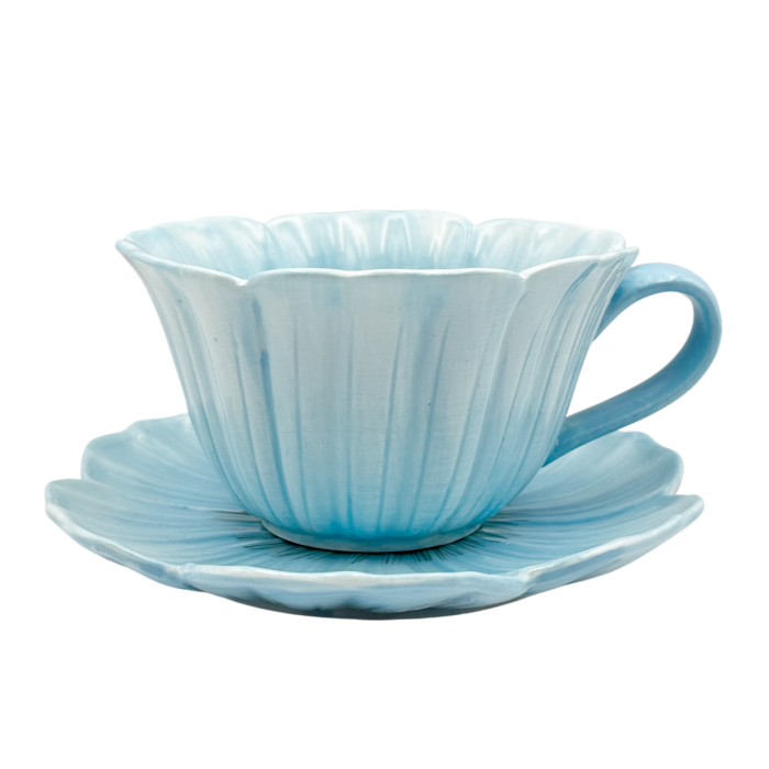 Set Ceasca si Farfurie floare POPPY albastru-deschis [2]