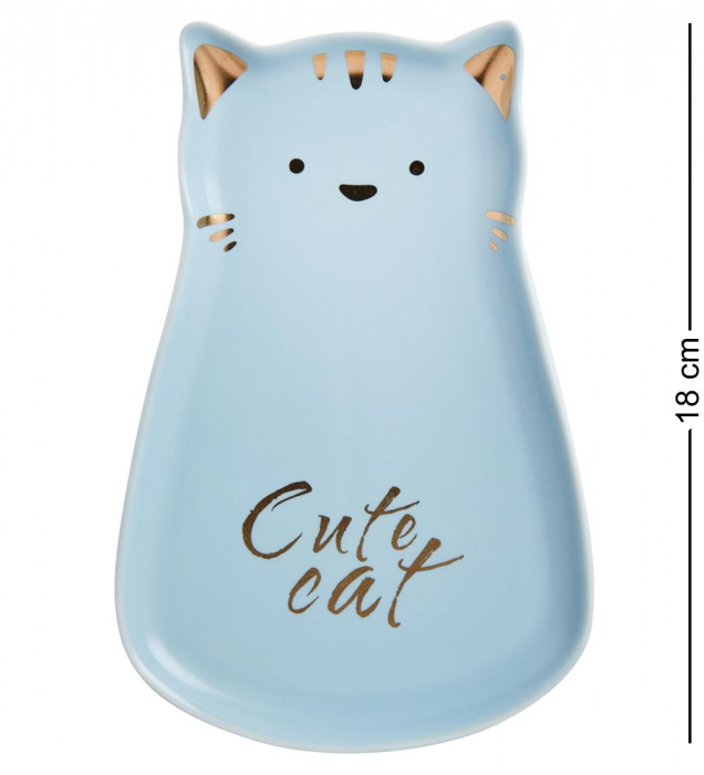 Set Ceasca si farfurie PISICA JOLLY, Bleu, 180ml [3]