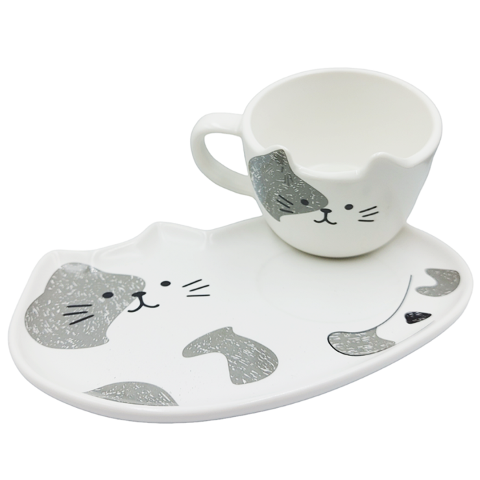 Set Ceasca si Farfurie Pisica BINX, 200ml [2]