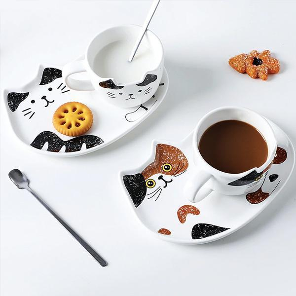 Set Ceasca si Farfurie Pisica BINX, 200ml [5]