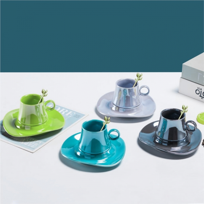 Set Ceasca si Farfurie ROYAL, Albastru, 160ml [2]