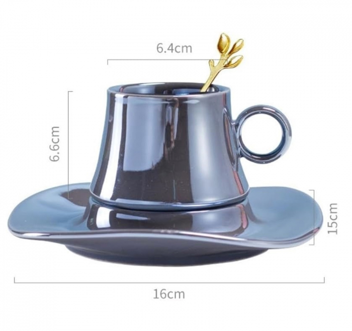 Set Ceasca si Farfurie ROYAL, Albastru, 160ml [4]