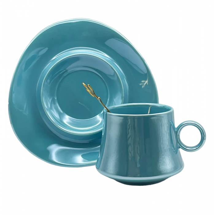 Set Ceasca si Farfurie ROYAL, Albastru, 160ml [6]