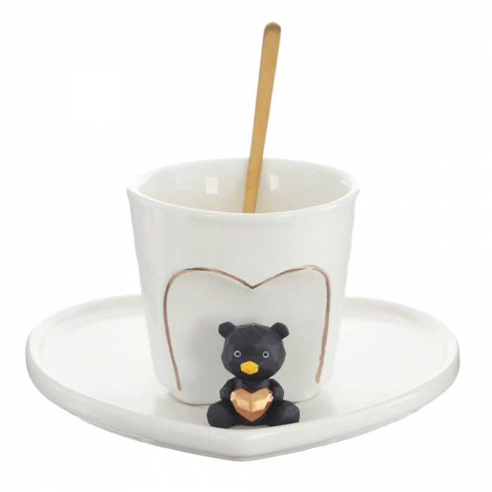 Set 2 Cesti & 2 Farfurii TEDDY IN LOVE, 125ml [3]