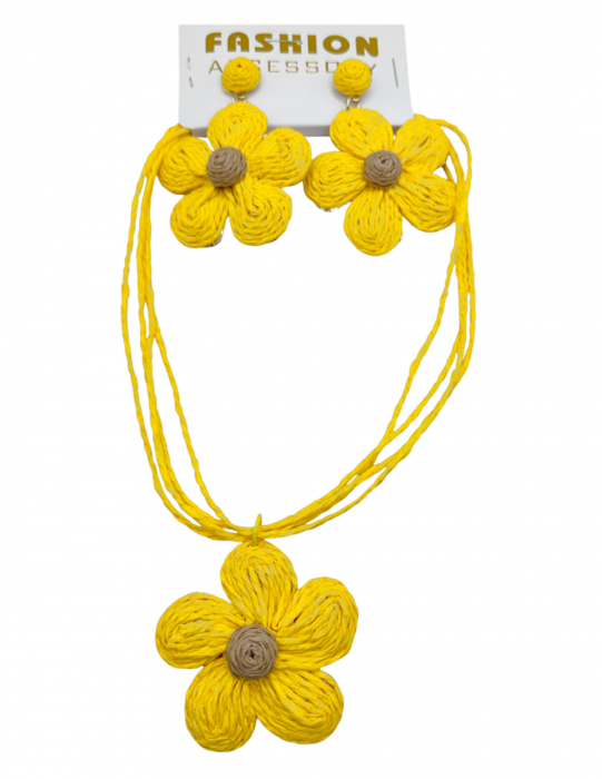 Set Colier & Cercei FLOWER, Galben [1]