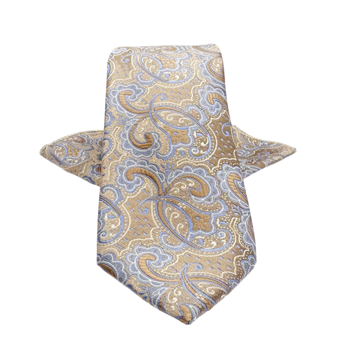 Set Cravata si Batista MILANO cu Model Paisley, Bej taupe [2]