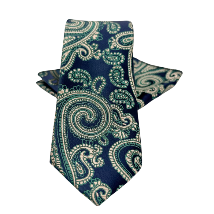 Set Cravata si Batista Paisley Verde Imperial – WINDSOR [2]