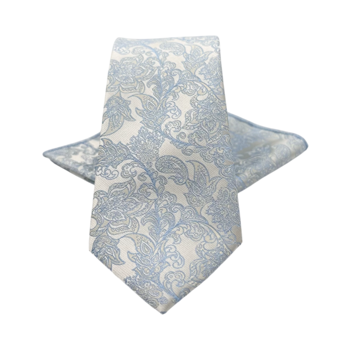 Set Cravata si Batista BAROQUE, Model Paisley, Bleu [2]