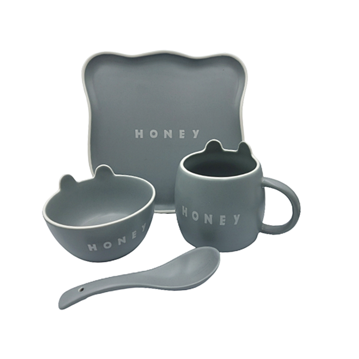 Set de masa Honey Time, Gri, Ceramica [1]