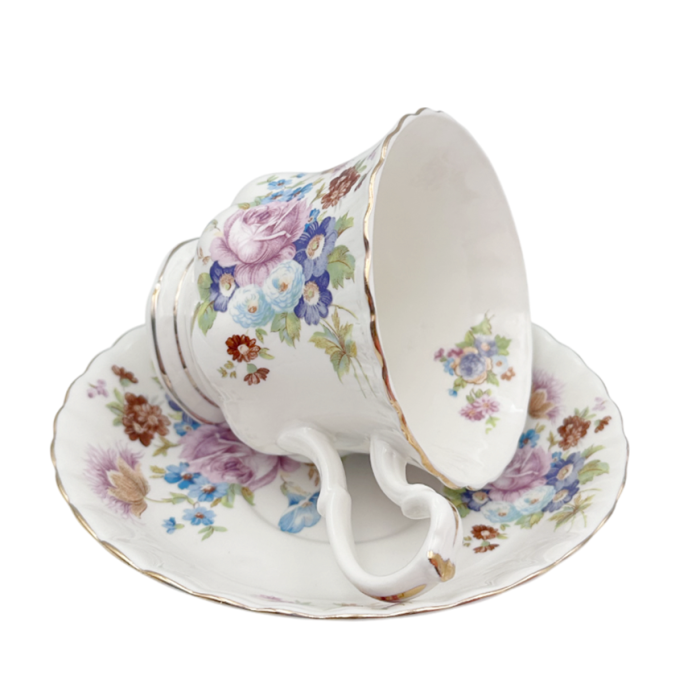 Serviciu portelan Deluxe, 2 Cesti si 2 Farfurii CARLA - Motive florale [4]