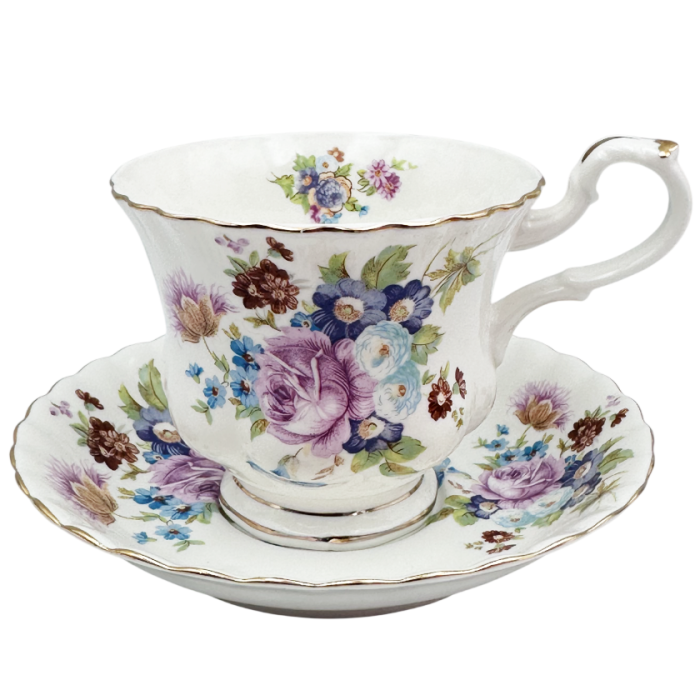 Serviciu portelan Deluxe, 2 Cesti si 2 Farfurii CARLA - Motive florale [3]