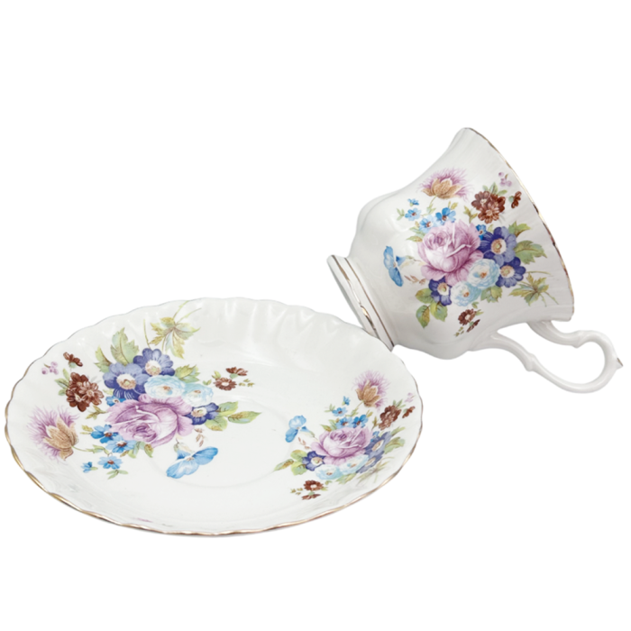 Serviciu portelan Deluxe, 2 Cesti si 2 Farfurii CARLA - Motive florale [5]