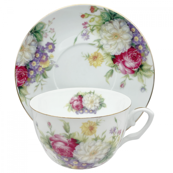 Set portelan fin, 2 Cesti si farfurii Florence, 180ml [2]