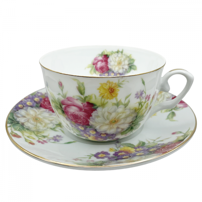 Set portelan fin, 2 Cesti si farfurii Florence, 180ml [6]