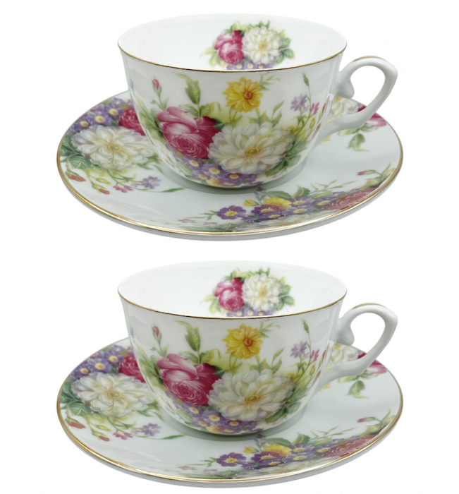Set portelan fin, 2 Cesti si farfurii Florence, 180ml [5]