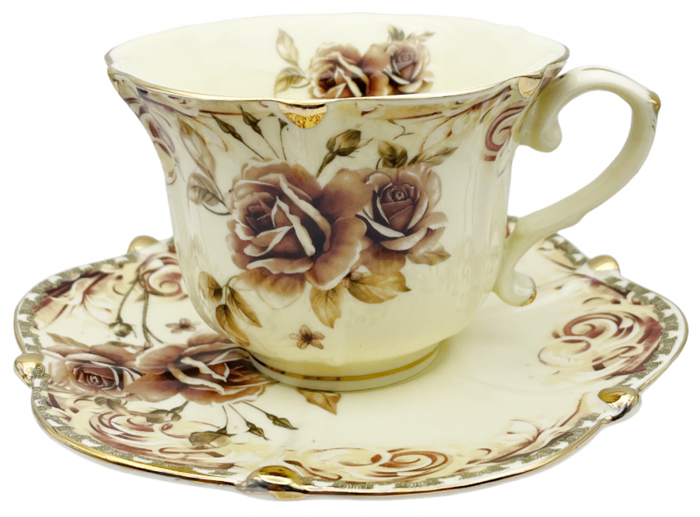 Set portelan Vintage, 2 Cesti si Farfurii Grace, 180ml [2]