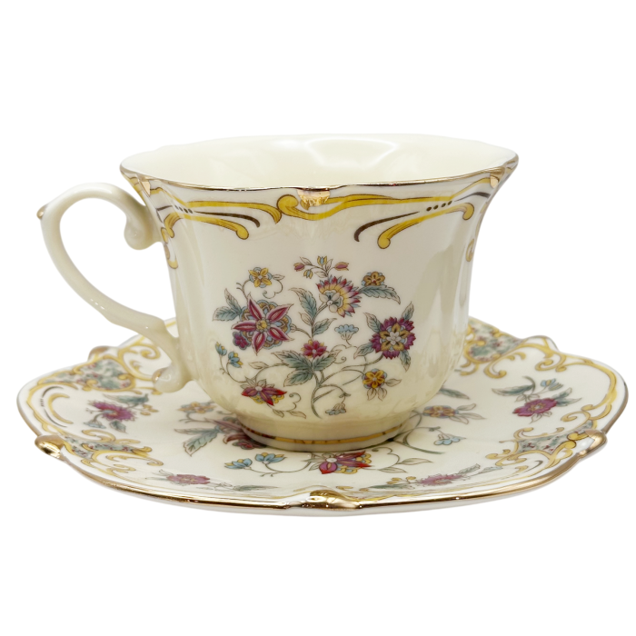 Set 2 cesti cu 2 farfurii din portelan Miriam floral [3]