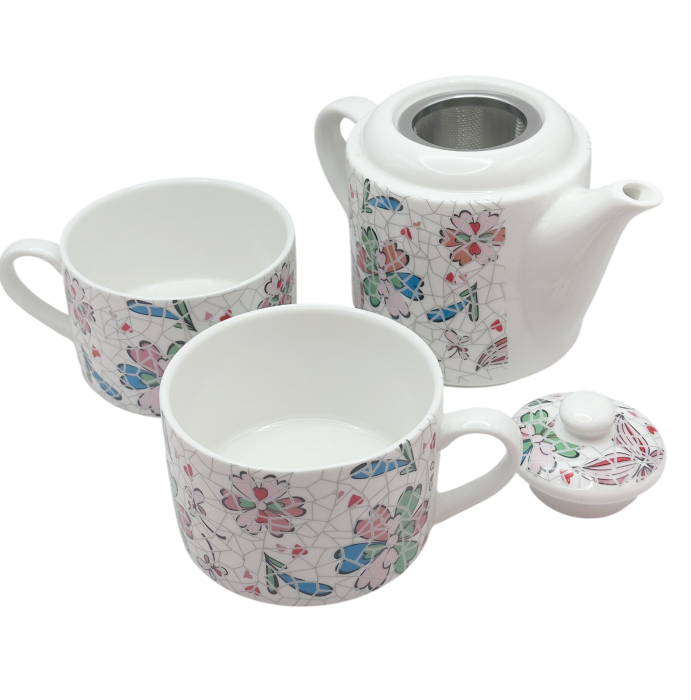 Set ceai pentru 2 persoane GAUDI PETALS - Portelan, 3 piese [4]