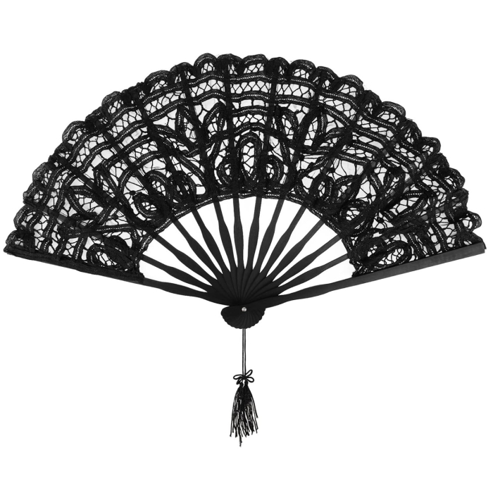 Set Umbrela si Evantai din Dantela Negru RETRO ROMANCE [6]