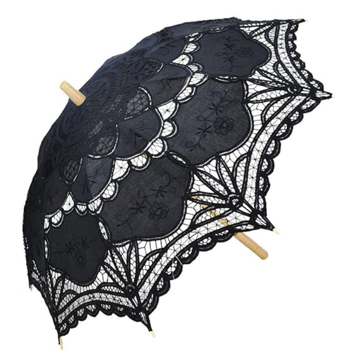Umbrela Neagra de Soare RETRO ROMANCE din Dantela [2]