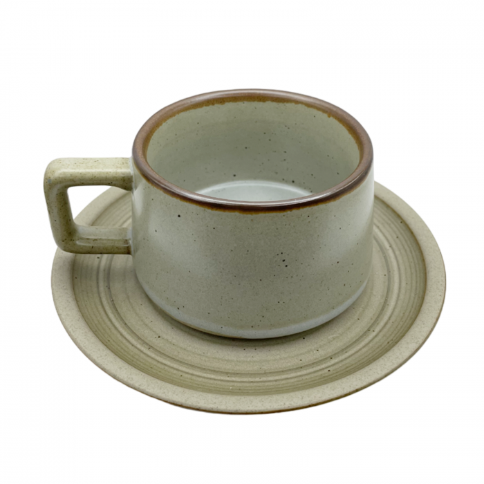 Set Ceasca & Farfurie LORENZO, Khaki, 220ml [2]