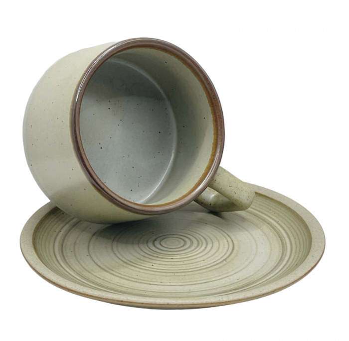 Set Ceasca & Farfurie LORENZO, Khaki, 220ml [3]