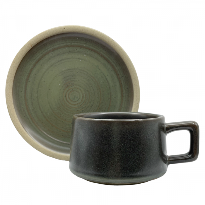 Set Ceasca & Farfurie LORENZO, Verde, 220ml [2]