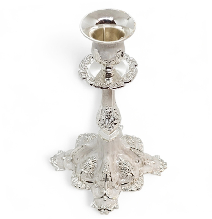 Sfesnic decorativ ROYAL cu 1 brat - argintat - decor elegant [3]