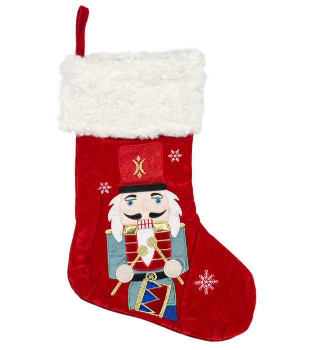 Soseta decorativa Craciun NUTCRACKER, Rosu, 43cm [1]