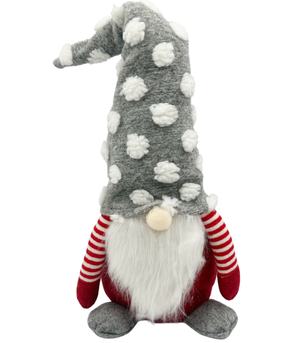 Spiriduș decorativ cu căciulă gri cu buline [1]