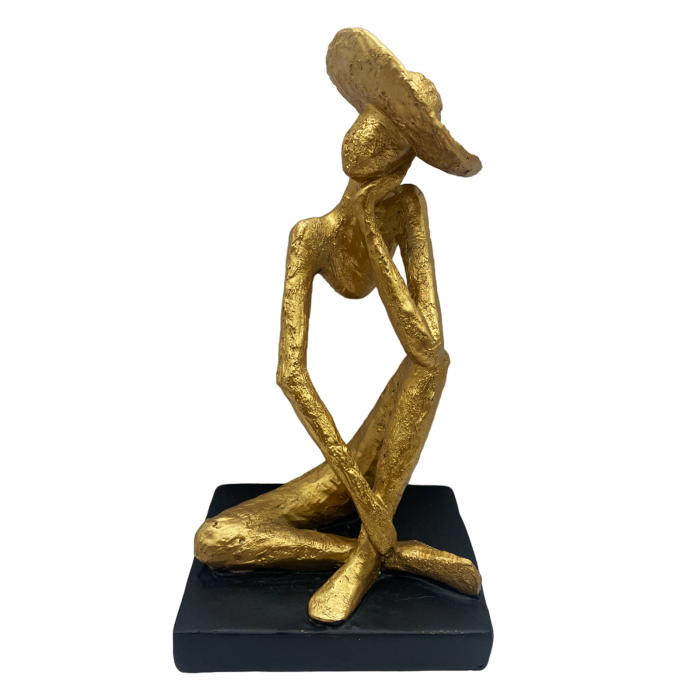 Statueta THINKING WOMAN, Auriu, 23cm [2]