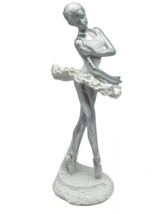 Statueta balerina CLARA, Alb, 21cm [3]