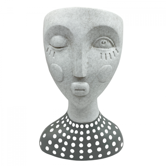 Statueta cu vas pentru flori LISBETH, Gri, 14x21cm [1]