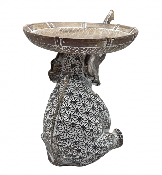 Elefant decorativ cu platou ZOLA, Maro, 19x19cm [4]