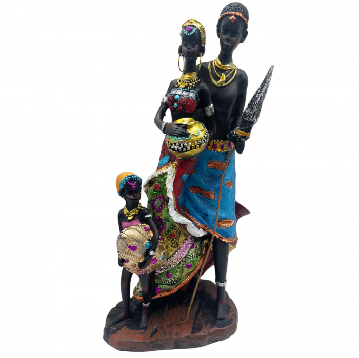 Statueta africana Cuplu cu copii MAALY , 28cm [2]