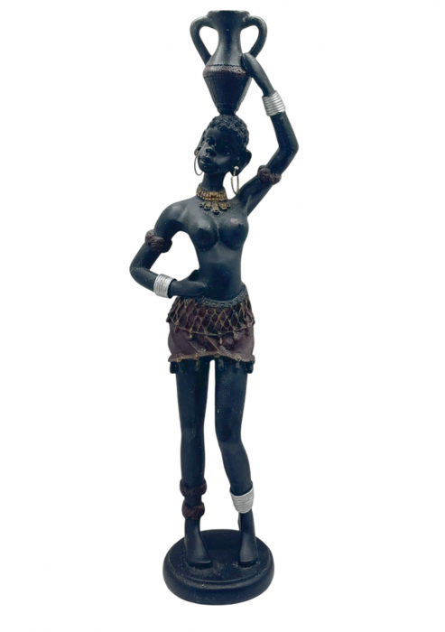 Statueta Negresa cu amfora pe cap DAYO, 34cm [1]