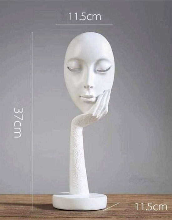 Statueta decorativa THINKER CLEO, Alb, 37cm [2]