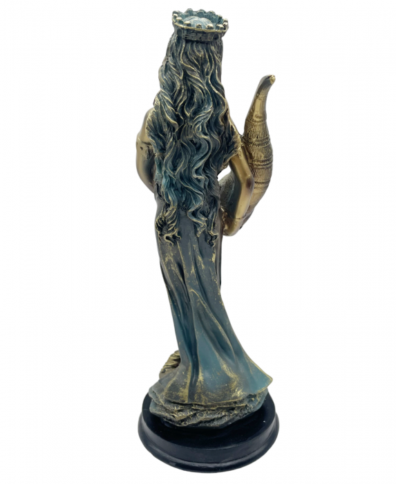 Statueta ZEITA FORTUNA,34cm, Auriu/ Albastru [2]