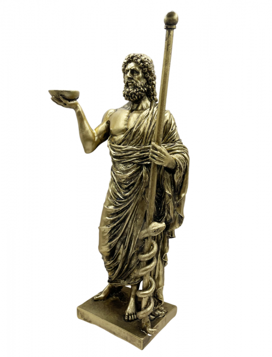 Statueta ZEUL ESCULAP, Auriu, 31cm [2]