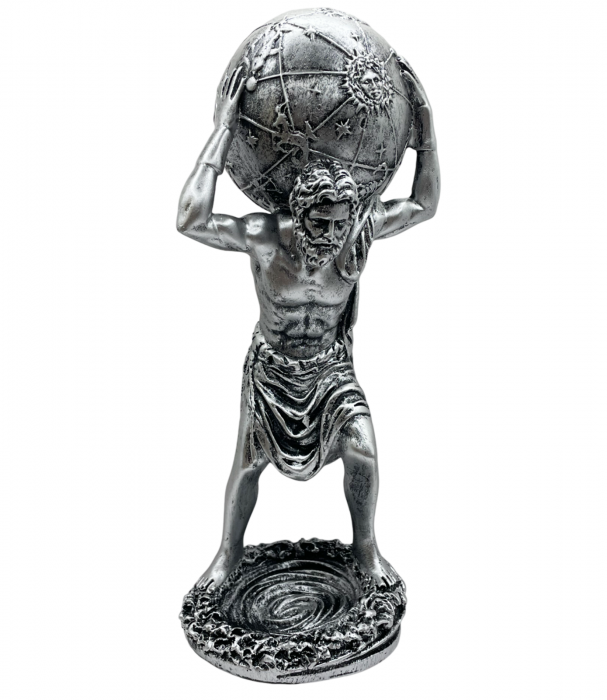 Statueta ZEUL ATLAS, Argintiu, 28cm [3]