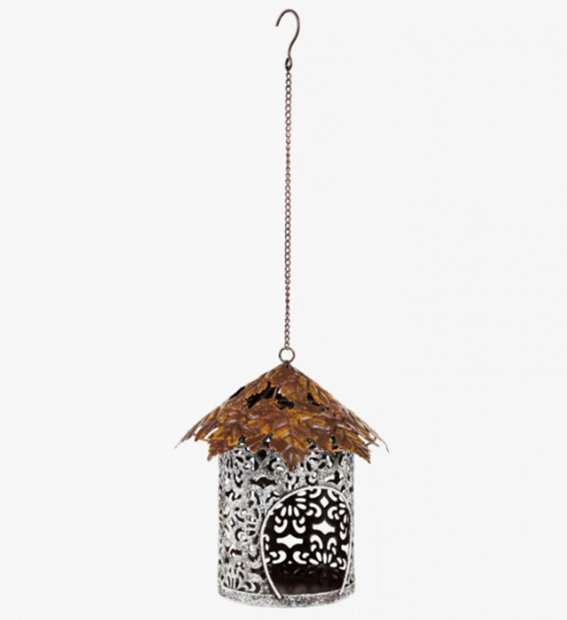 Casuta decorativa - Suport candela LEAF, 12x22cm, Metal [3]