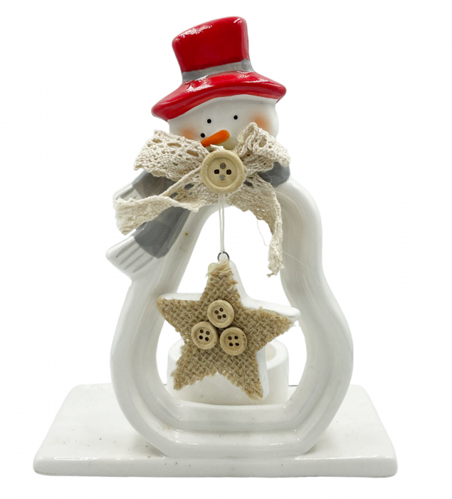 Suport lumanare Craciun SNOWY, 14x18cm [1]