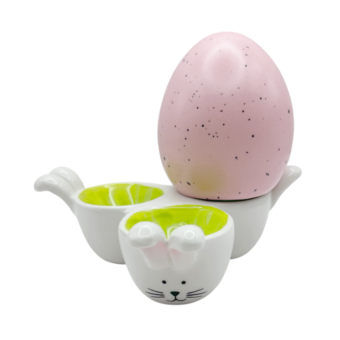 Suport ouă ceramic iepuraș – Platou decorativ Paște [3]