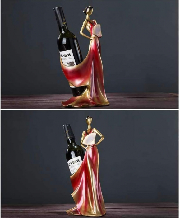 Suport pentru sticla de vin EUNICE, Burgundy, 17x36cm [2]
