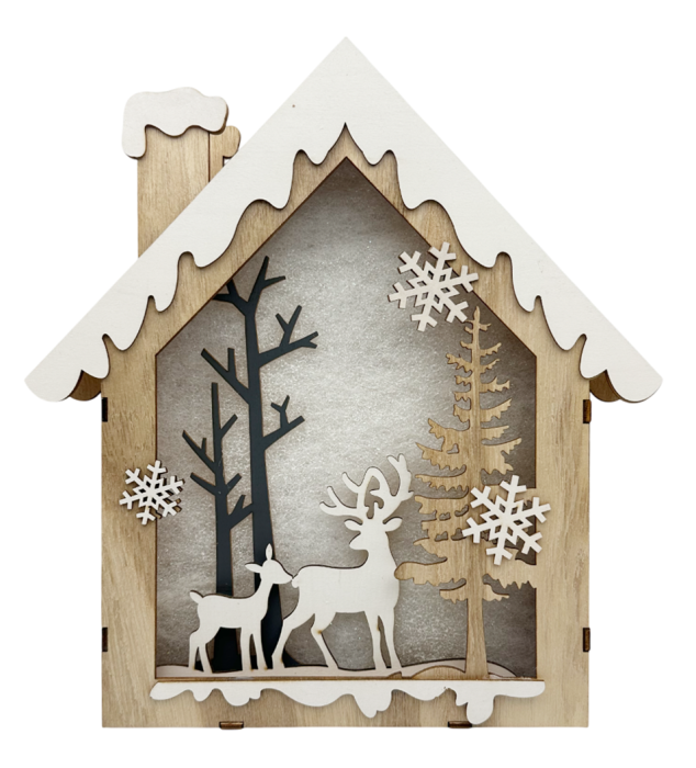 Casuta Decorativa cu LED SEASON – Scenă de Iarnă cu Reni [2]