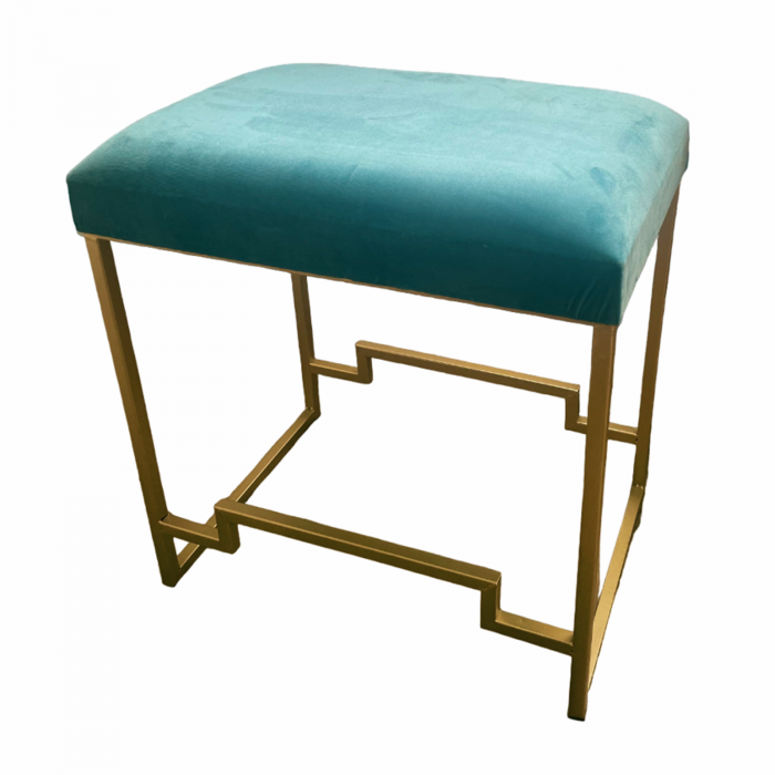 Taburet din catifea VELVET, Albastru, 50x35x50cm [3]