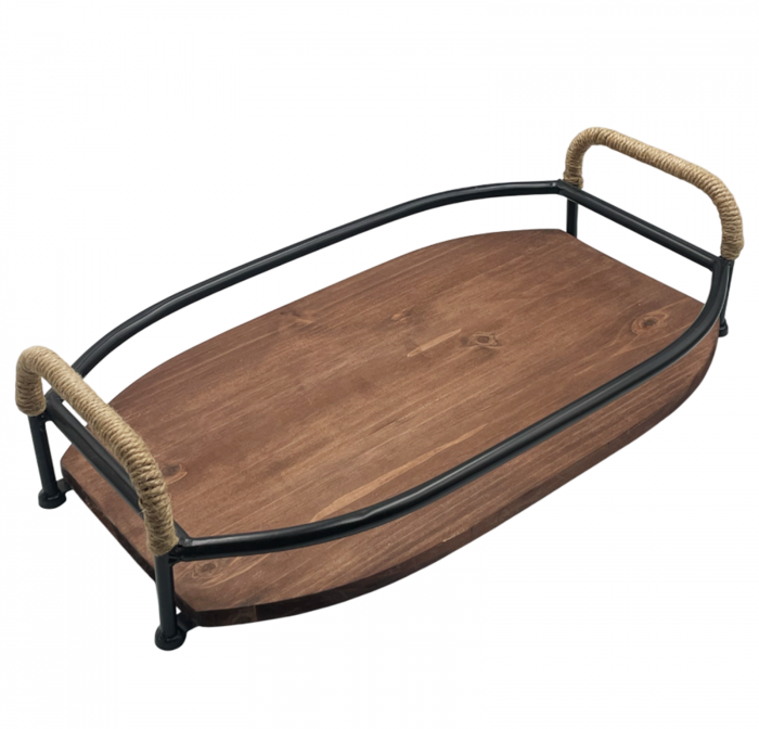 Tava lemn cu manere metal ALFREDO, 49x30cm [2]