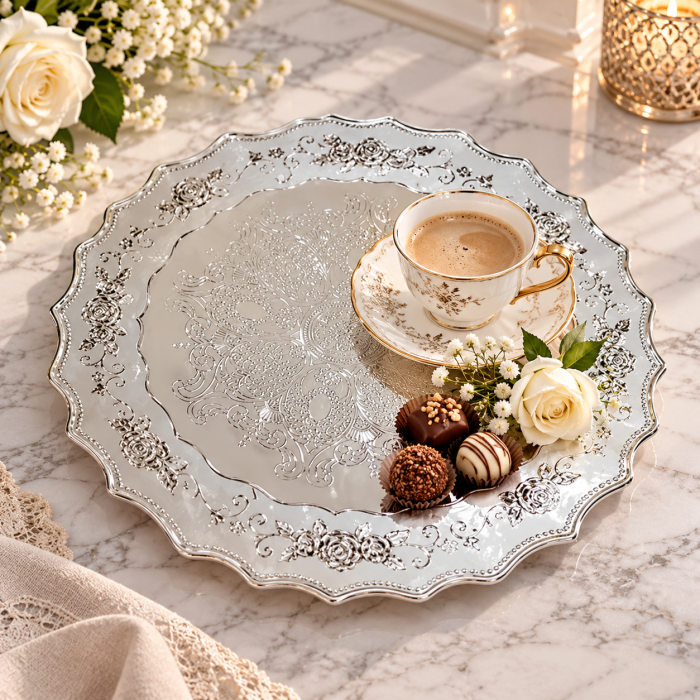 Platou decorativ clasic FLORENCE - Tava rotunda eleganta [2]