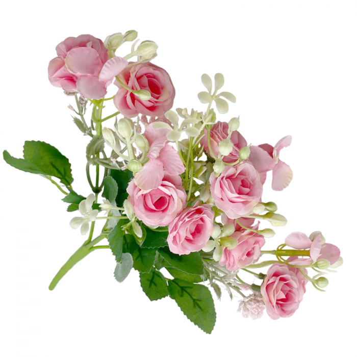Trandafiri roz artificiali LESLIE, 30cm [3]