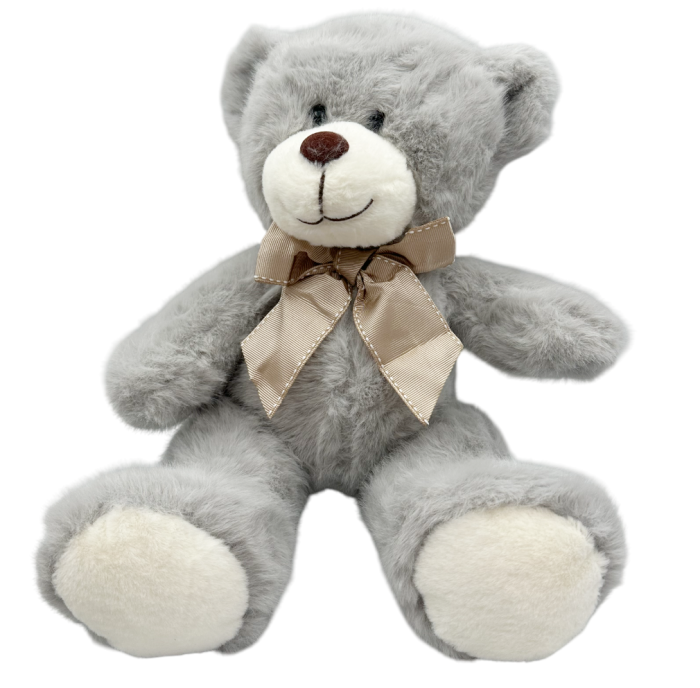 Ursulet de plus gri TEDDY cu fundita bej [1]